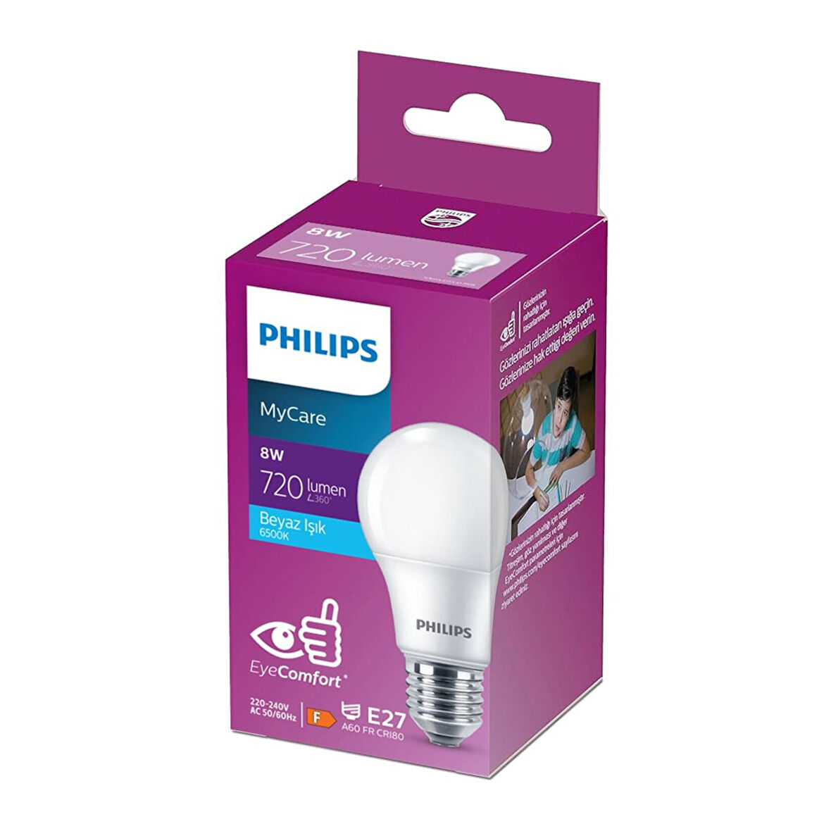 Philips Led Ampul 8W E27 6500K Beyaz Işık 2 ADET