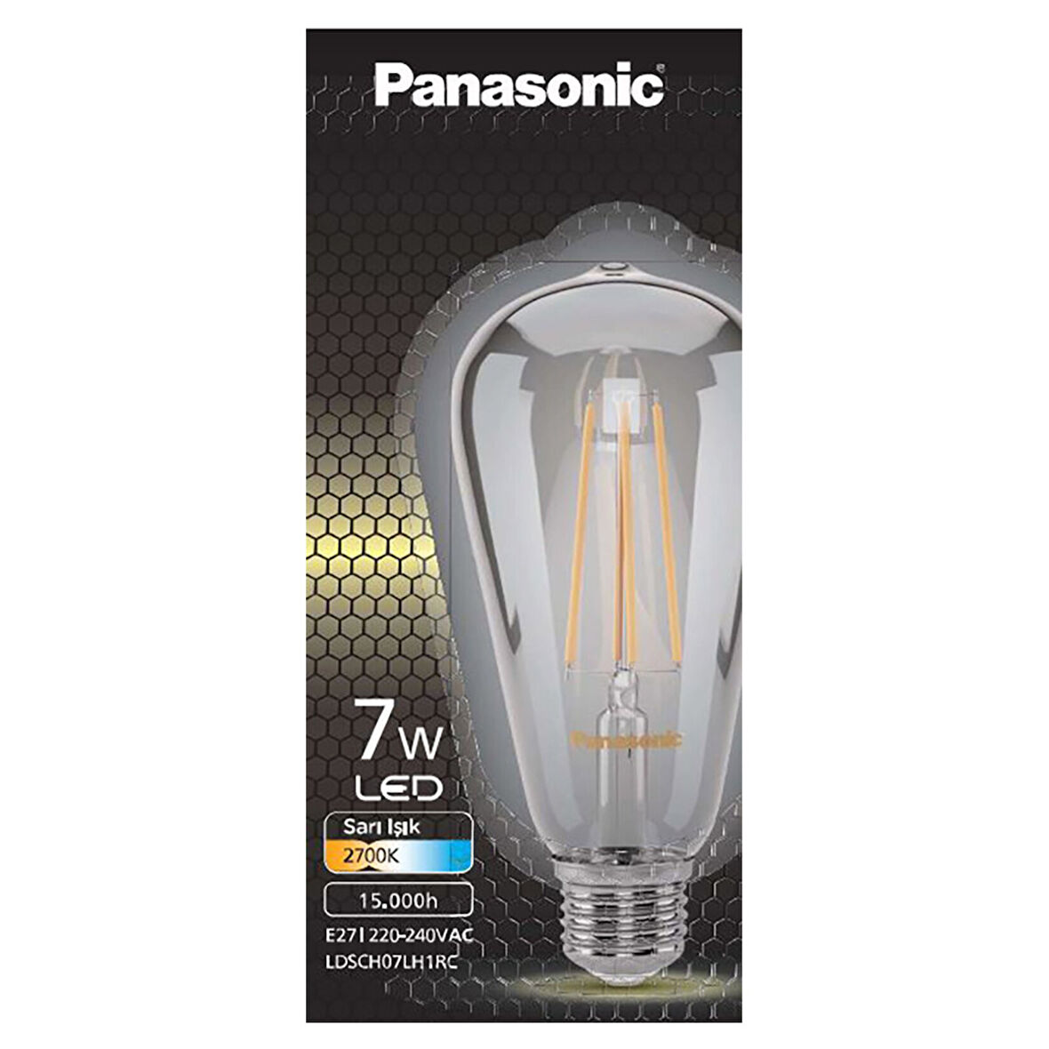 Panasonic E27 Led Fılaman ST64 Rustik Sarı Işık 2 ADET