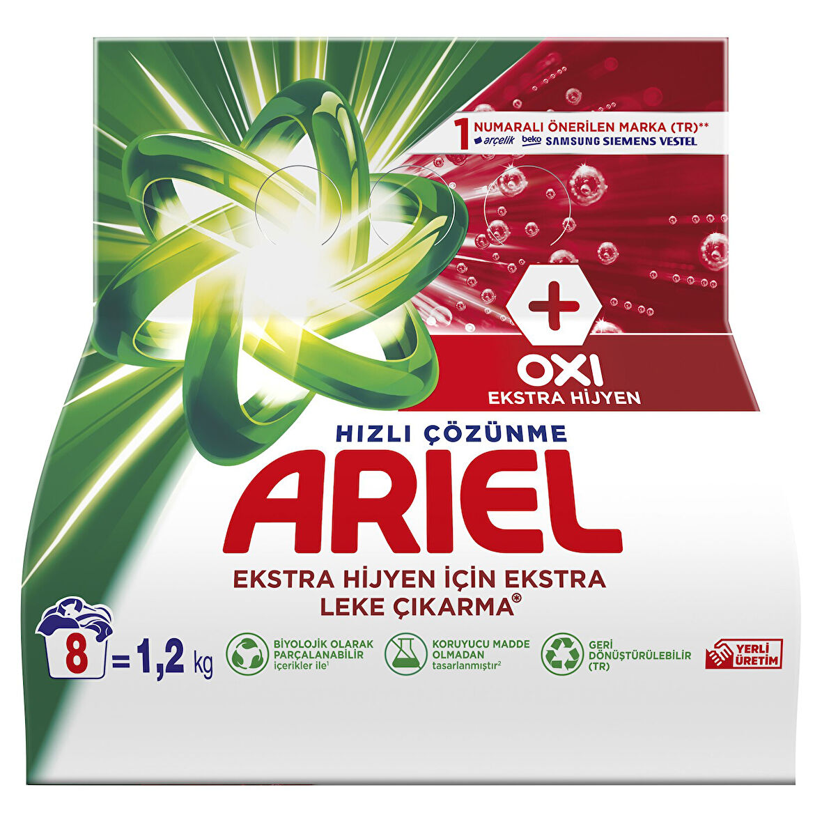 Ariel OXI 1,2 Kg AquaPudra Toz Çamaşır Deterjanı 2 ADET