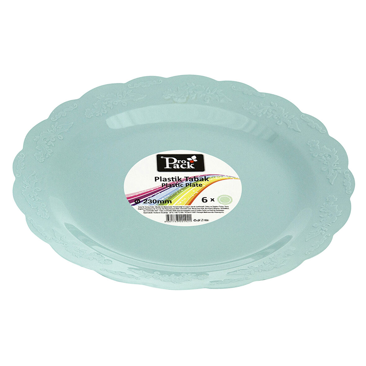 Propack Kristal Tabak Mint Yeşil 6'lı 23 Cm 2 ADET