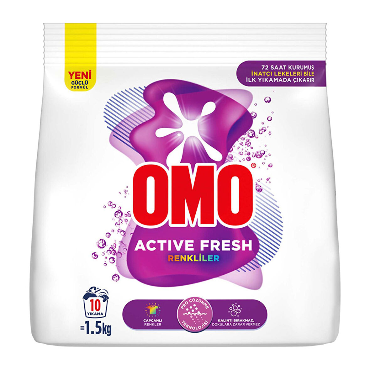 Omo Active Fresh Renkliler Toz Deterjan 10 Yıkama 1.5 Kg 2 ADET