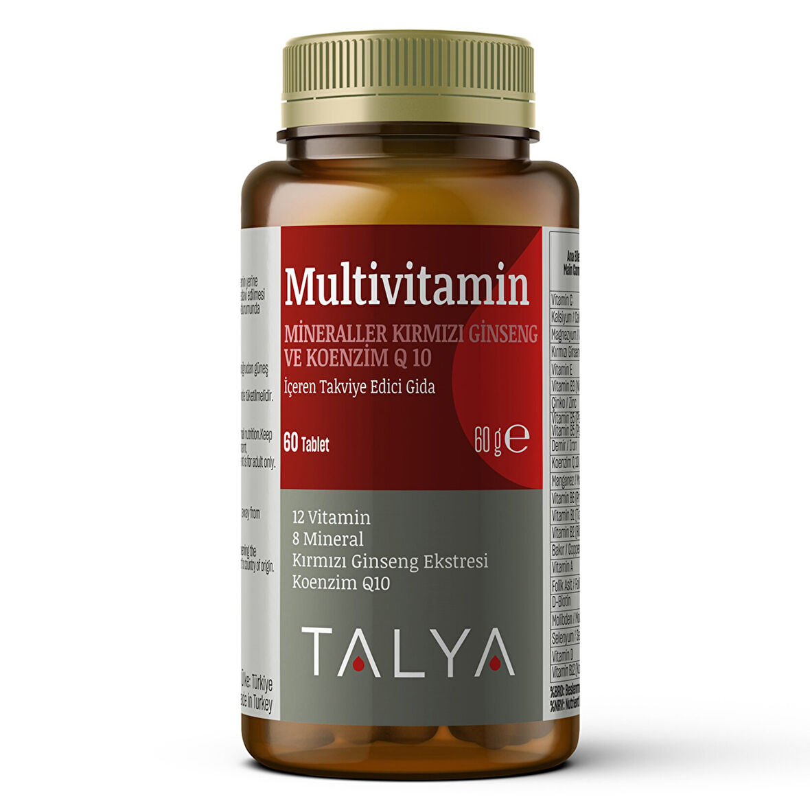 Talya Multivitamin Takviye Edici Gıda 60 Tablet 2 ADET