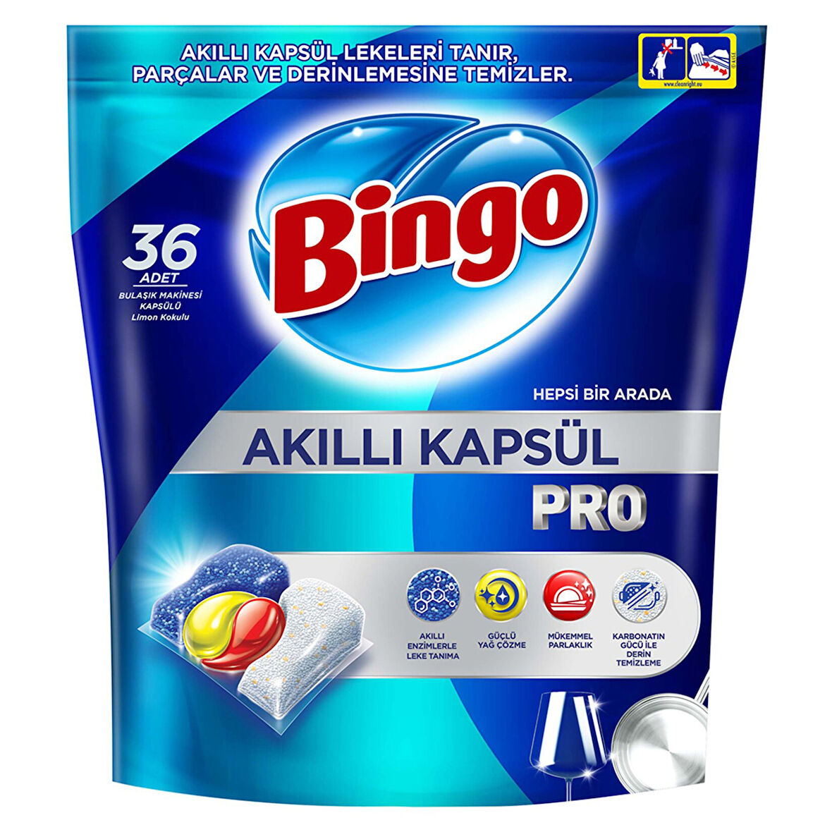 Bingo Akıllı Bulaşık Kapsülü Pro 36'lı 493 G 2 ADET