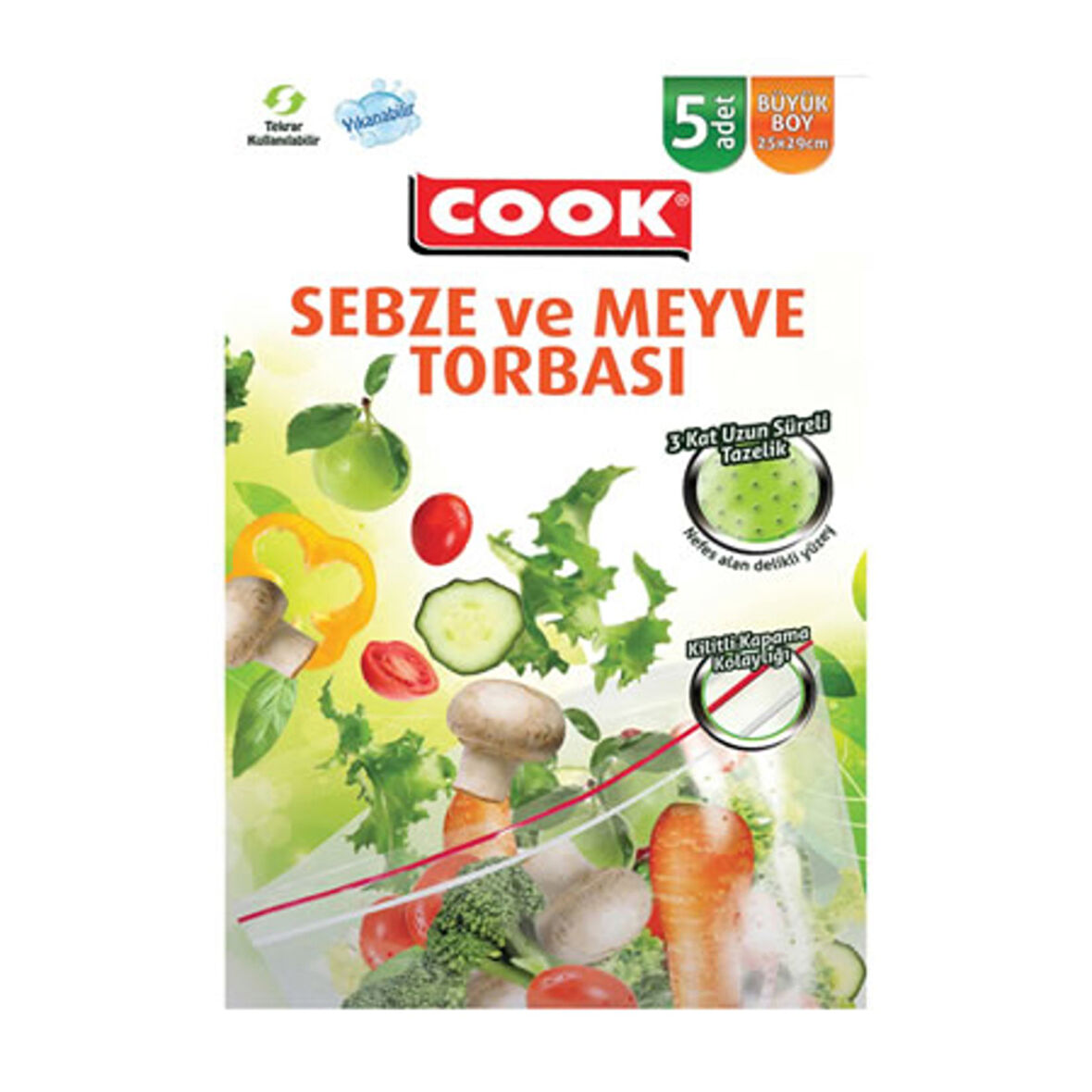Cook Sebze ve Meyve Torbası 5'li 2 ADET
