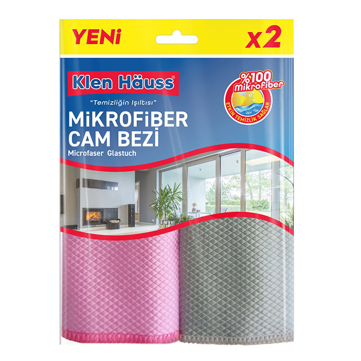 Klen Hauss Mikrofiber Cam Bezi 2'li 2 ADET