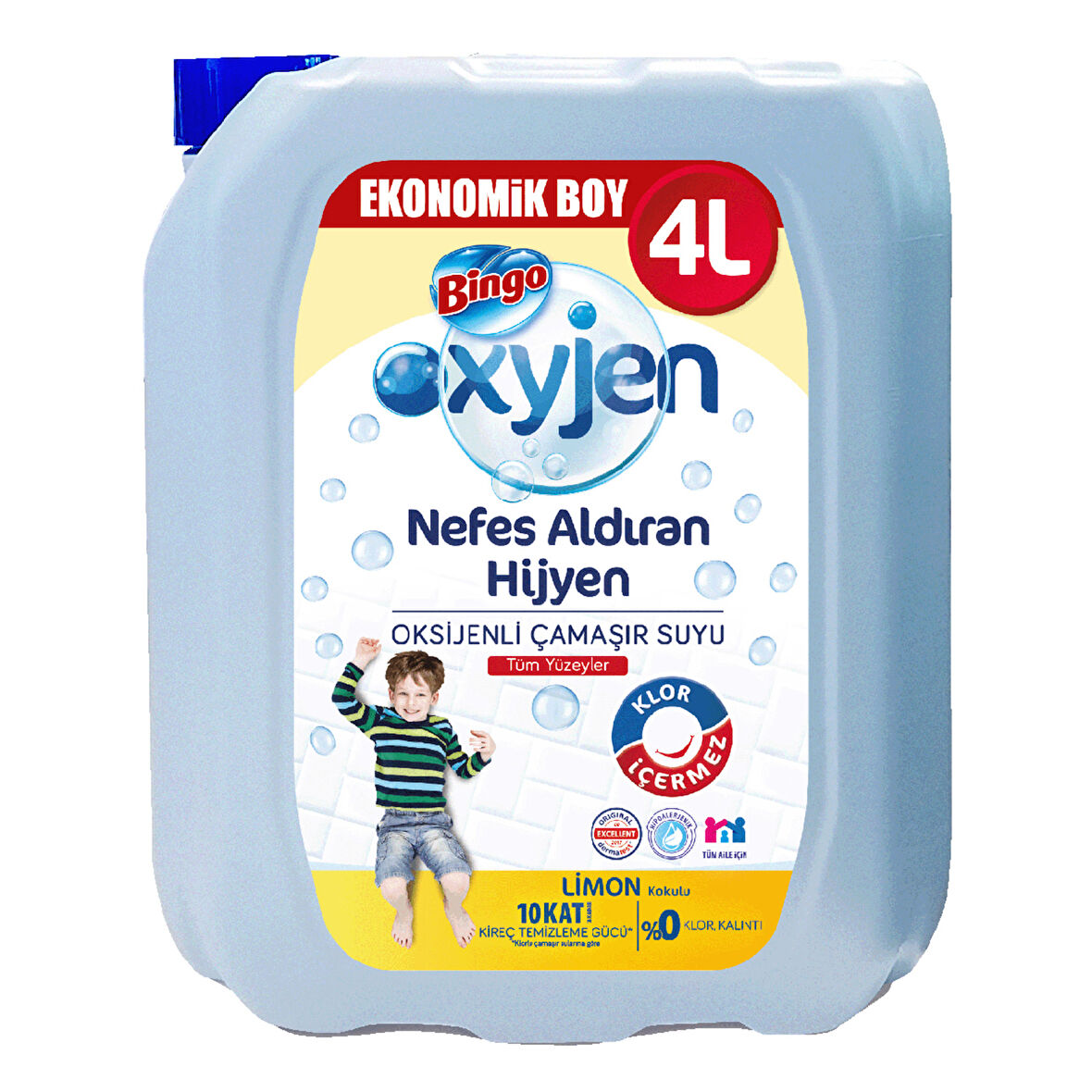 Bingo Oksijen Çamaşır Suyu Limon Kokulu 4 L 2 ADET