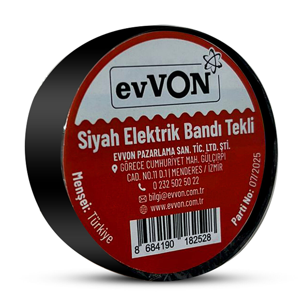 Evvon Siyah Elektrik Bandı Tekli 2 ADET