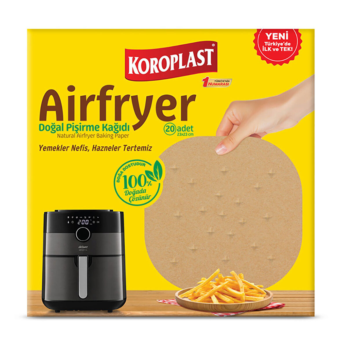 Koroplast Airfryer Doğal Pişirme Kağıdı 20'li 2 ADET