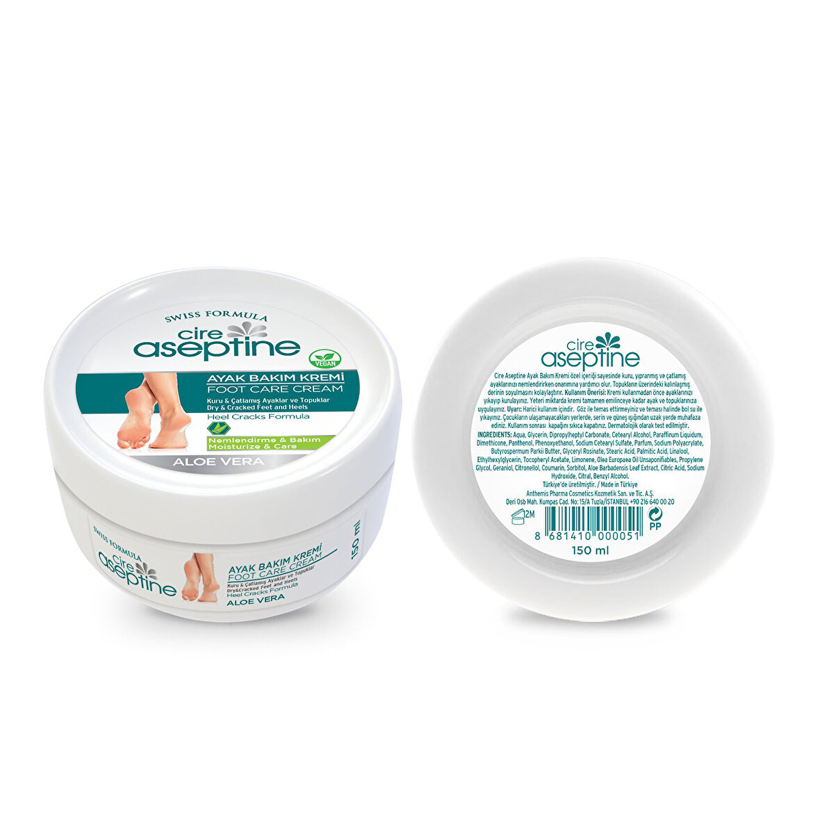 Cıre Aseptıne Ayak Kremi 150Ml 2 ADET