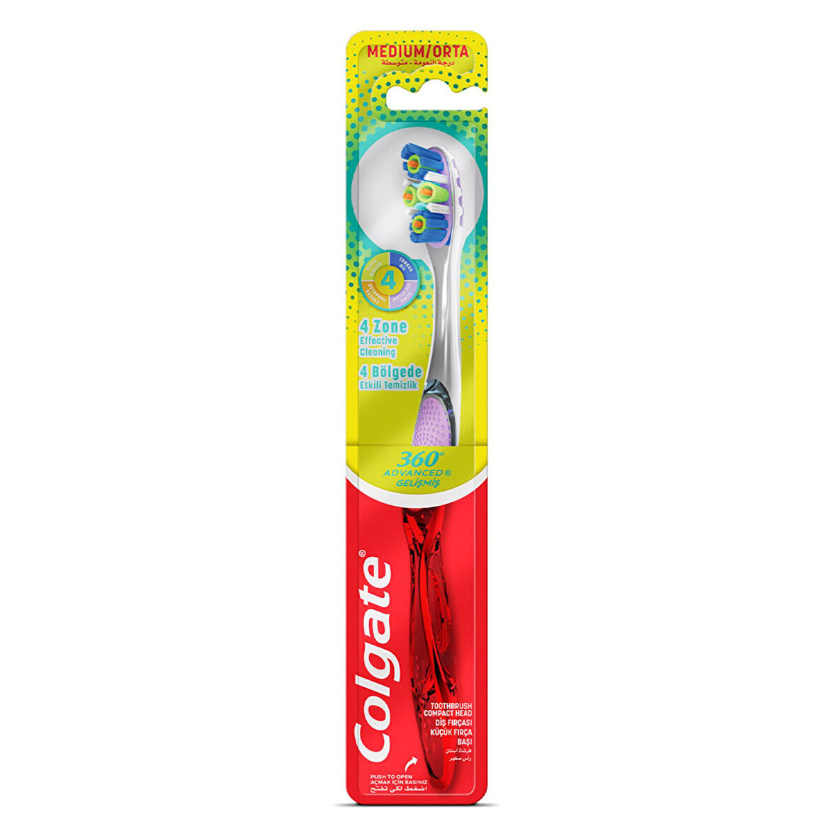 Colgate 360 Gelişmiş 4 Yönlü Koruma Orta Diş Fırçası 2 ADET