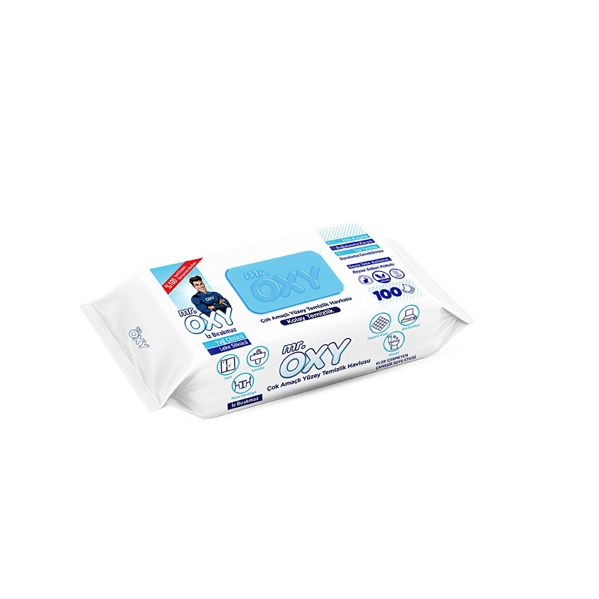 Mr.Oxy Yüzey Temizlik Havlusu Beyaz Sabun 100'lü 2 ADET