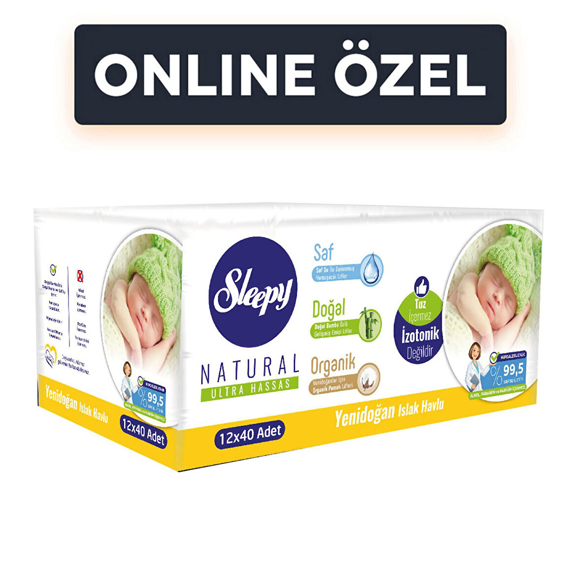 Sleepy Natural Yenidoğan Islak Havlu 12X40 Adet 3 ADET