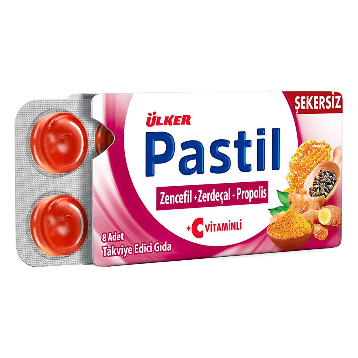 Ülker Pastil Zencefil Zerdeçal Propolis 8'li 22,4 G 3 ADET