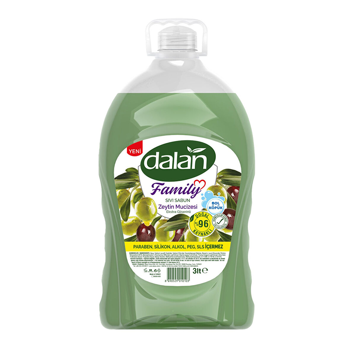 Dalan Family Sıvı Sabun Zeytin Mucizesi 3 L 3 ADET