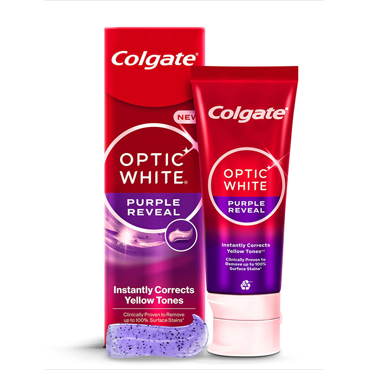 Colgate Optic White Purple Reveal Beyazlatıcı Diş Macunu 75 Ml 3 ADET