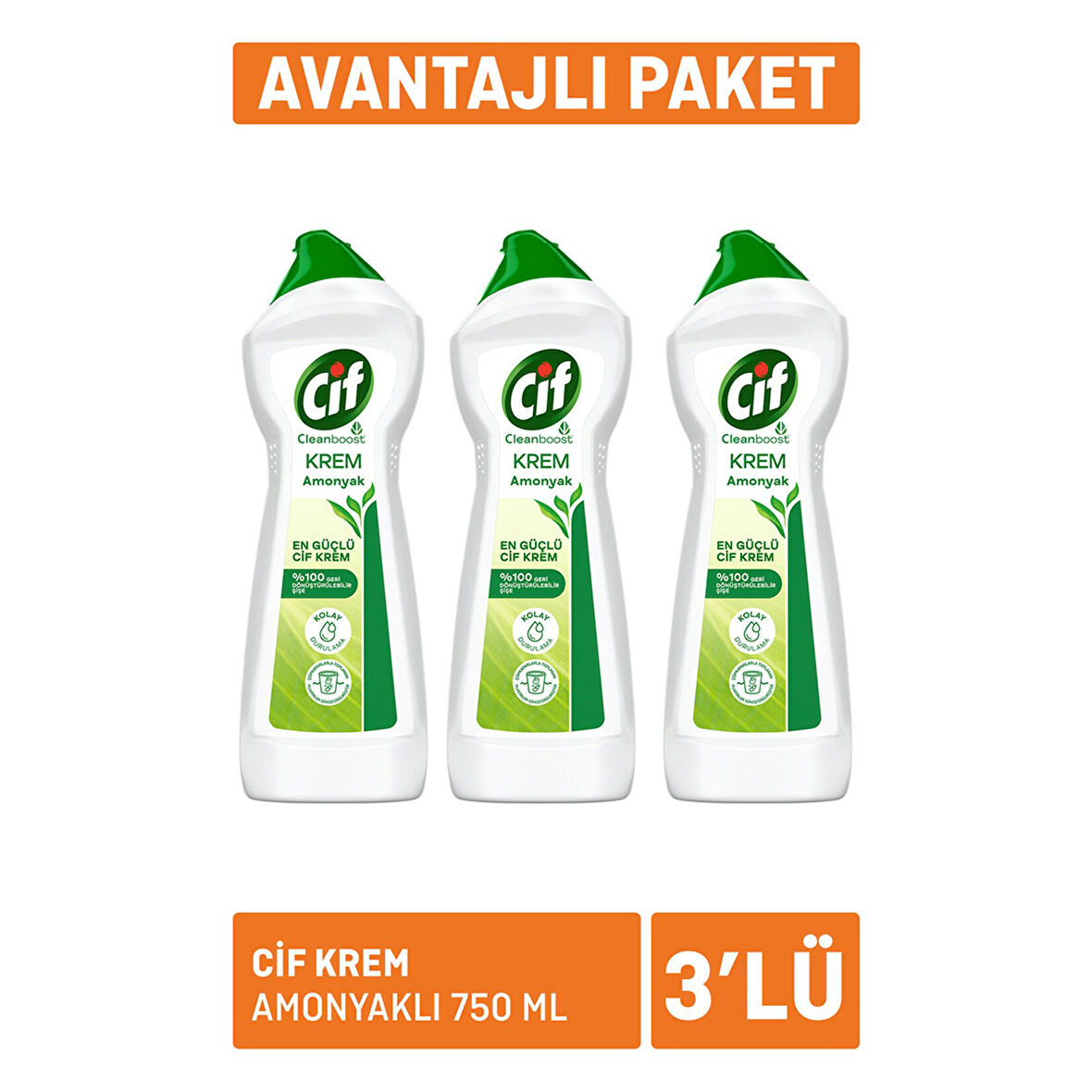 Cif Krem Amonyaklı 3 x 750Ml 3 ADET