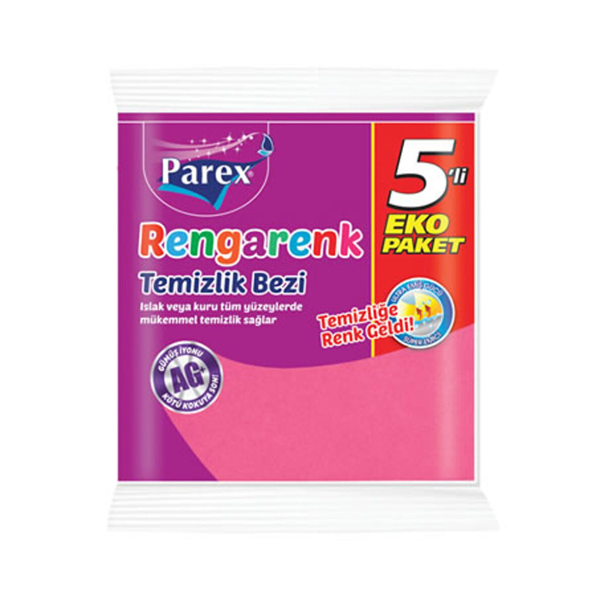 Parex Rengarenk Temizlik Bezi 5'li 3 ADET