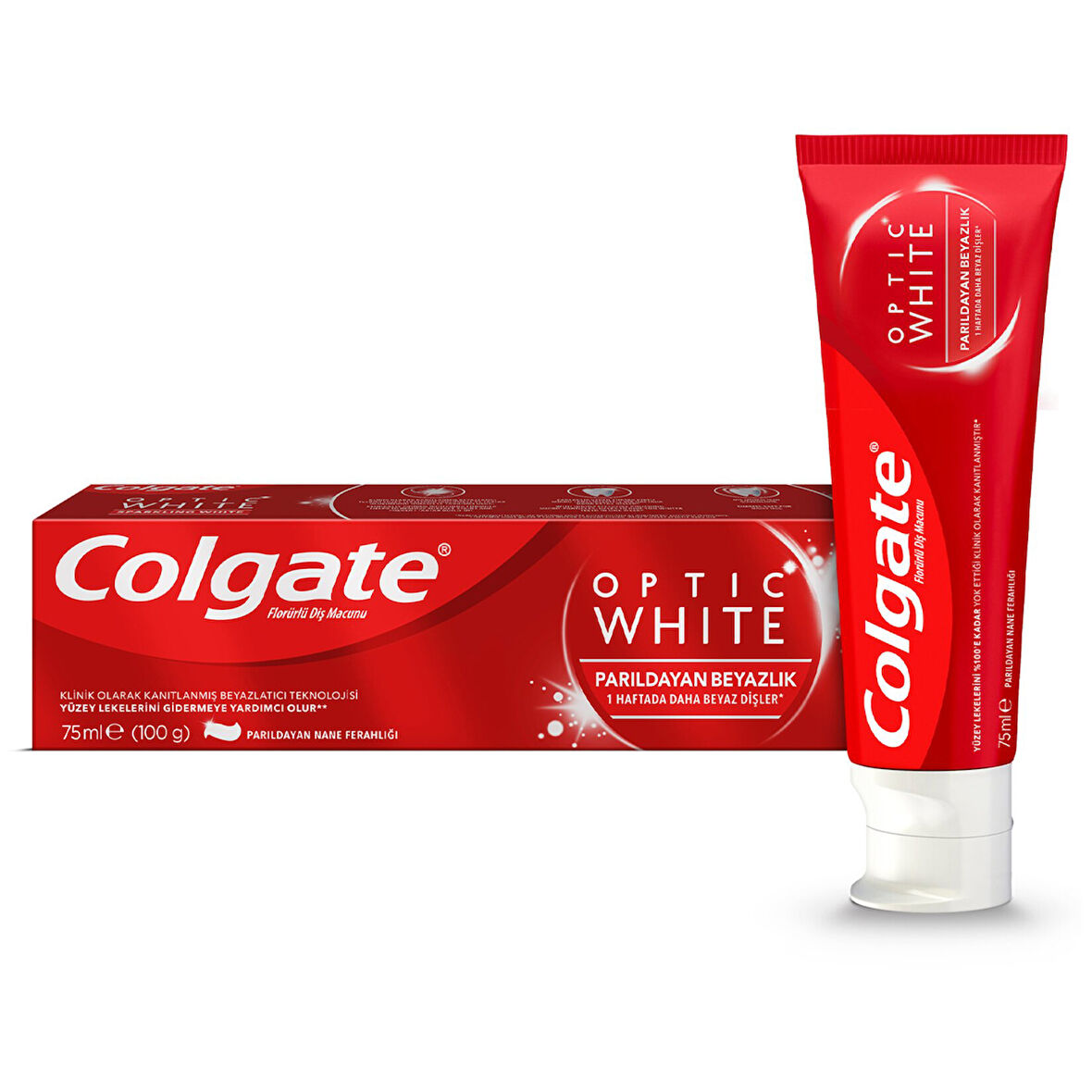 Colgate Optic White Parıldayan Beyazlık Beyazlatıcı Diş Macunu 75 Ml 3 ADET