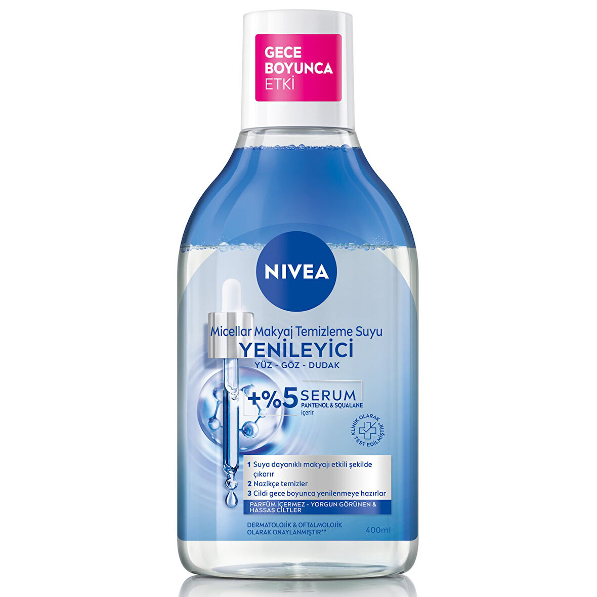 NIVEA Yenileyici Serum İçerikli Micellar Makyaj Temizleme Suyu Pantenol 400 ml 3 ADET