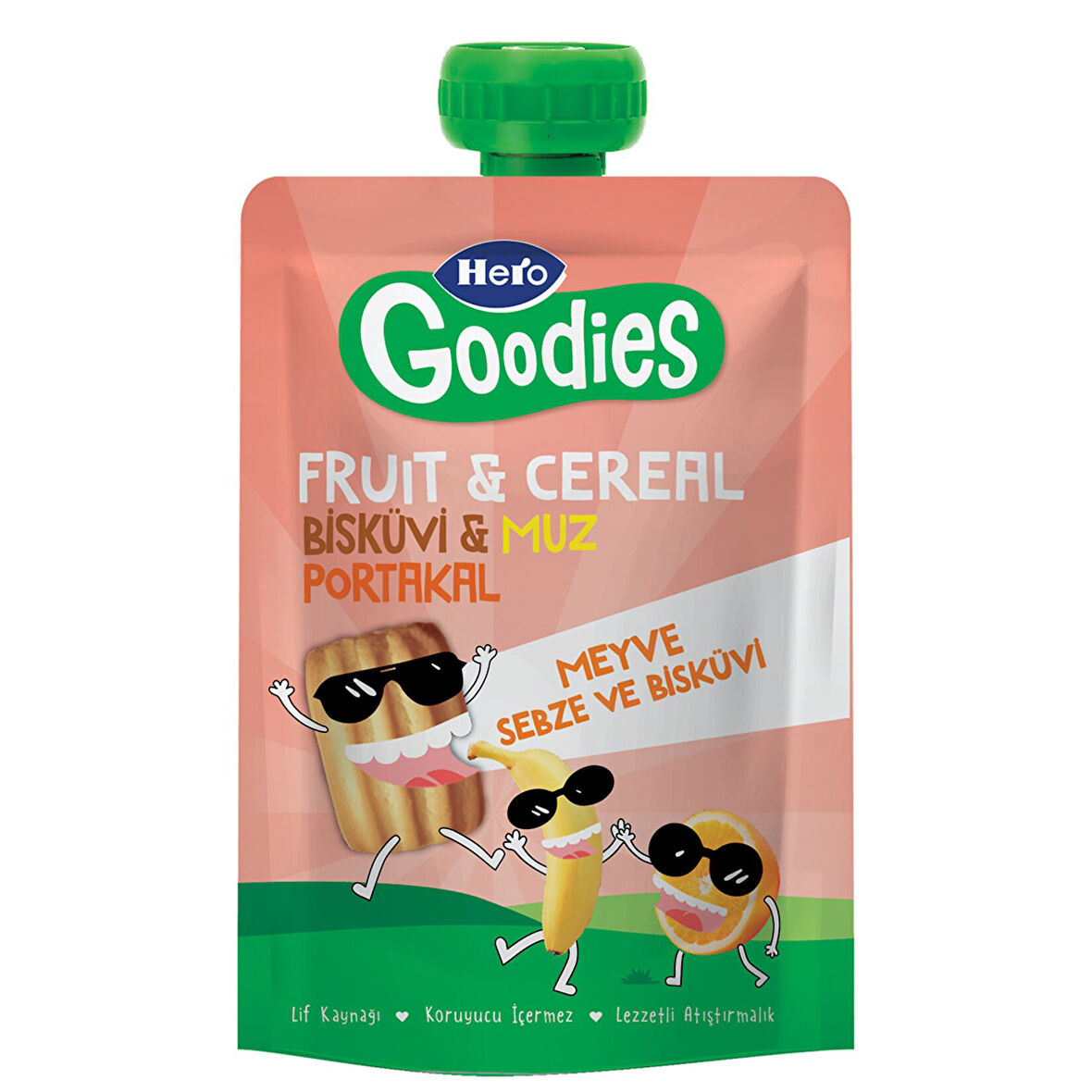 Hero Goodies Bisküvi - Muz - Portakal Pouch 100 G 3 ADET