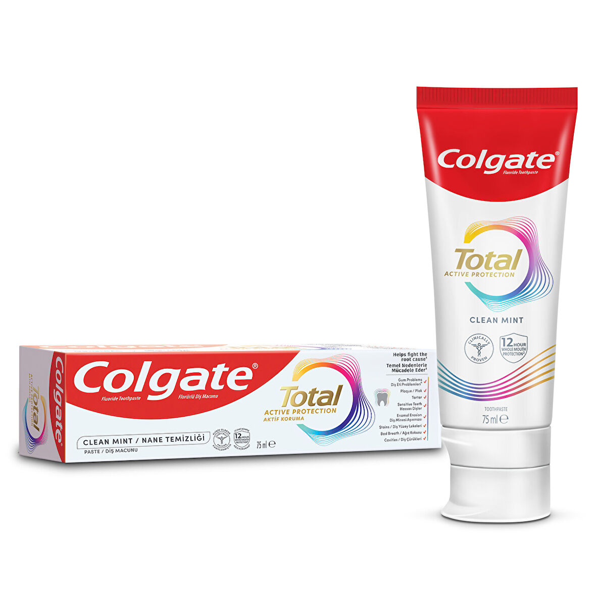 Colgate Total Nane Temizliği Akif Koruma Diş Macunu 75 Ml 3 ADET