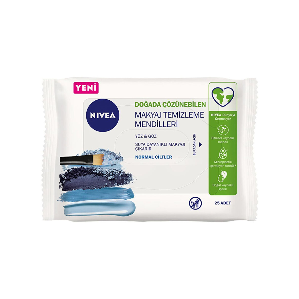 NIVEA 3'ü1 Arada Canlandırıcı Makyaj Temizleme Mendilleri Normal ve Karma Ciltler 25 Adet 3 ADET