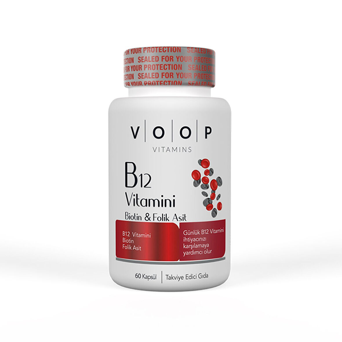 Voop Vitamin B12 Biotin ve Folik Asit 60 Kapsül 3 ADET