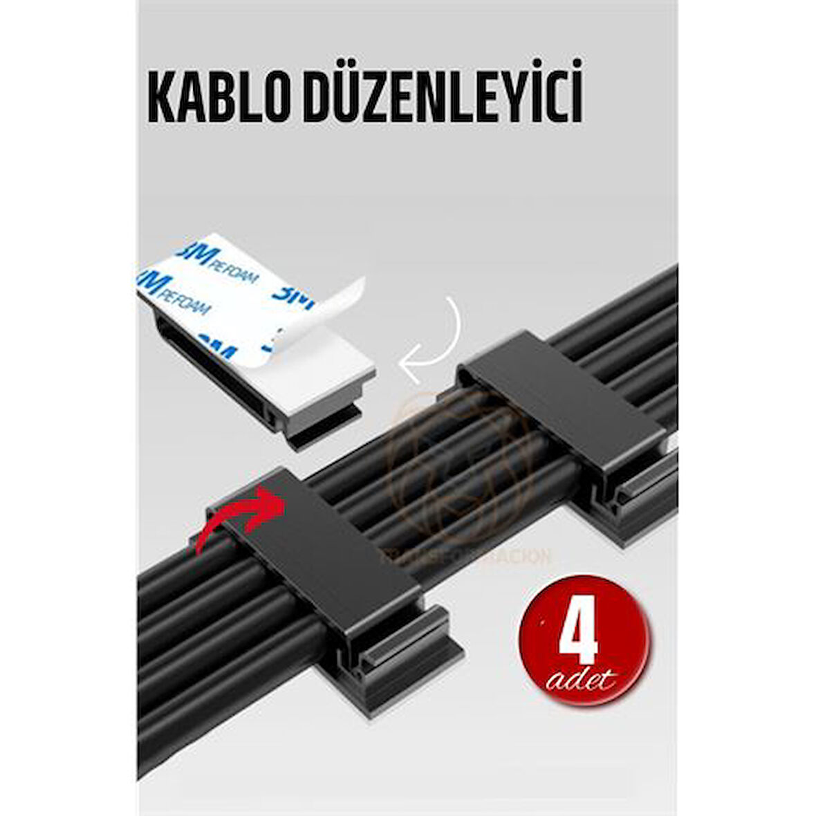 Yapışkanlı Kablo Düzenleyici Klips 4 ADET