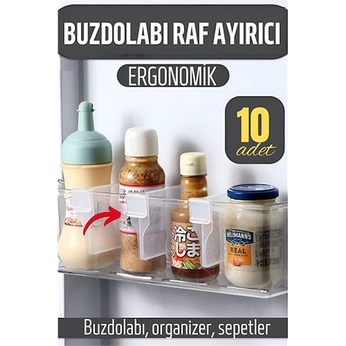 Buzdolabı Raf Ayırıcı Organizer Dönüştürücü 10 Adet