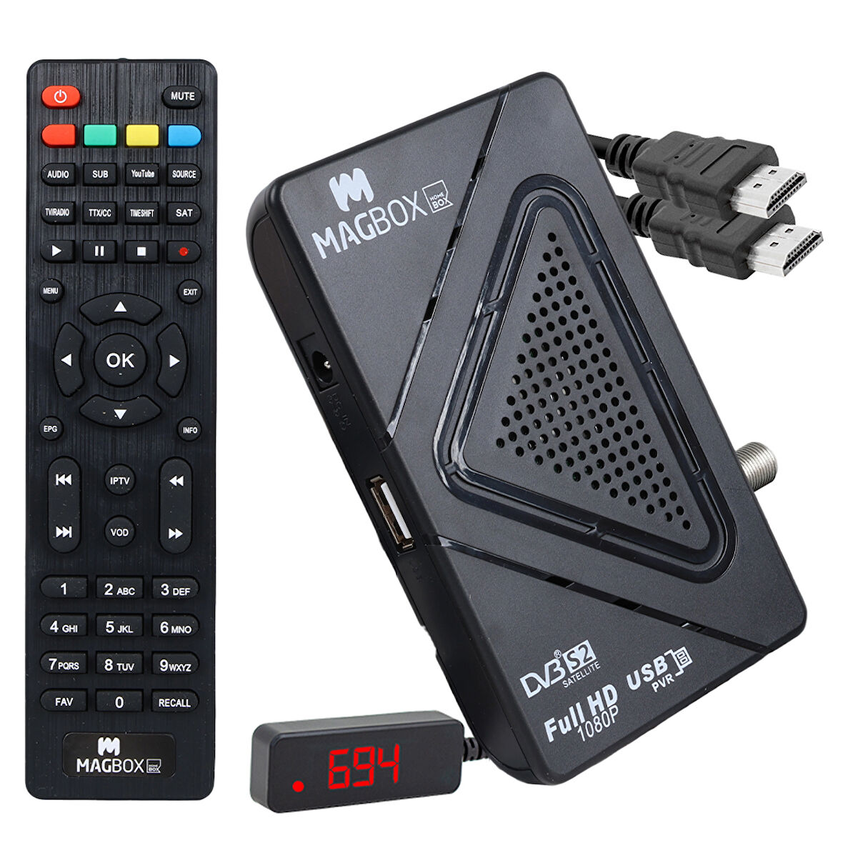 MAGBOX HOMEBOX FULL HD UYDU ALICISI 4000 KANAL TKGS / YOUTUBE / USB DESTEKLİ (UZATMA DİSPLAY GÖZLÜ)-Findit