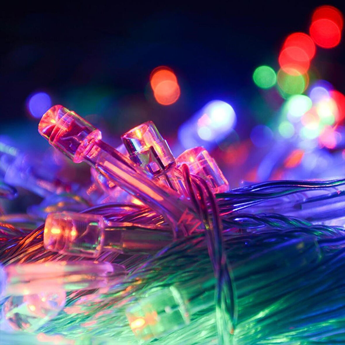 10 Metre 100 Ledli 8 Fonksiyonlu Karışık Renkli RGB Led Lamba-Findit