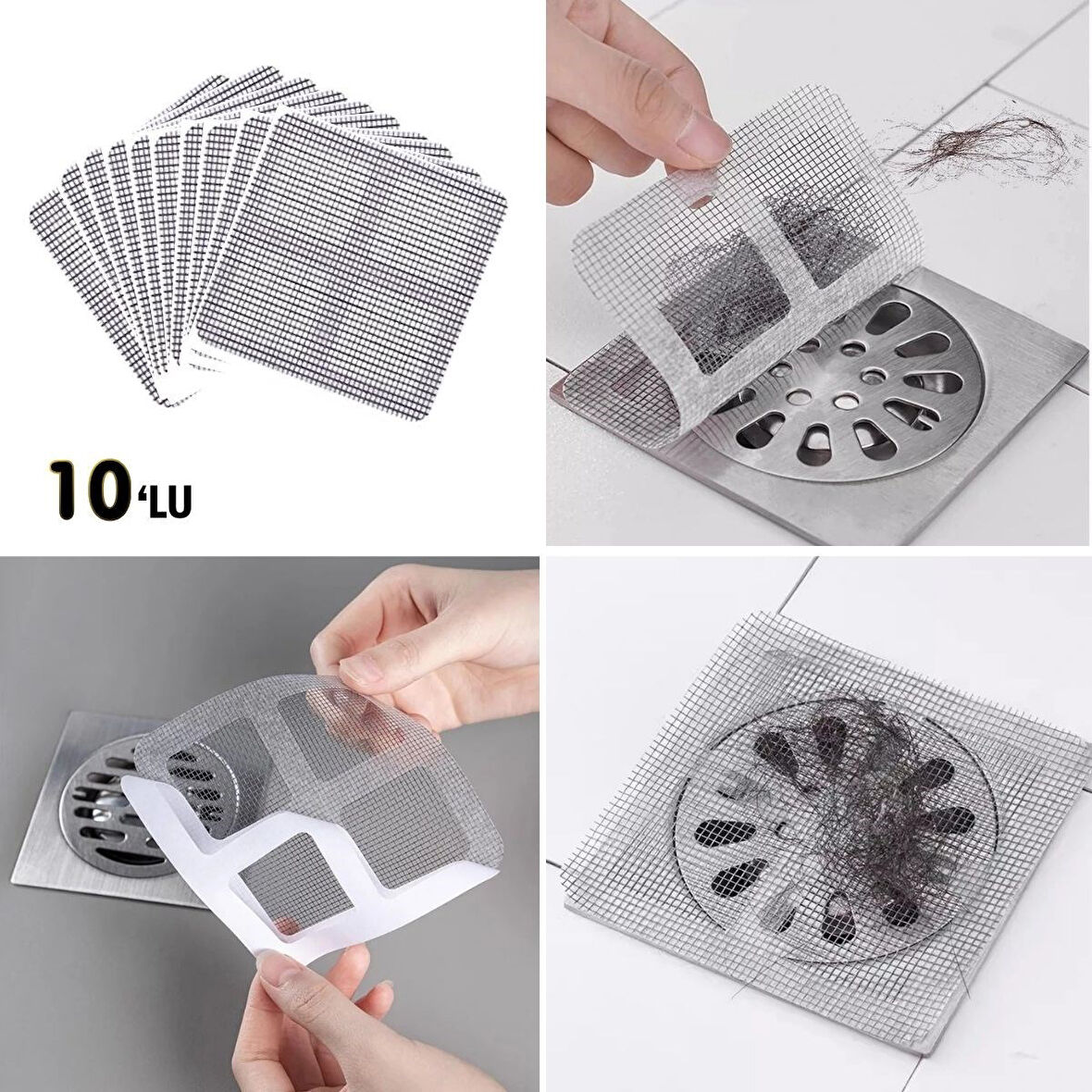 10&amp;apos;lu Banyo ve Mıutfak Lavabo Koku Önleyici ve Haşere Böcek Önleyici Gider Filtresi-Findit