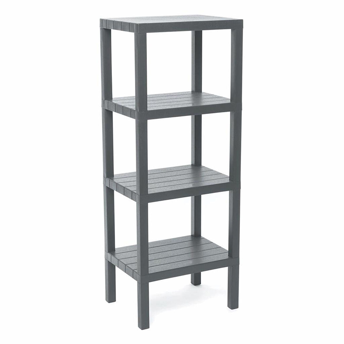 4 RAFLI GRİ MODÜLER ÜNİTE PLASTİK 38x29x100 cm-Findit
