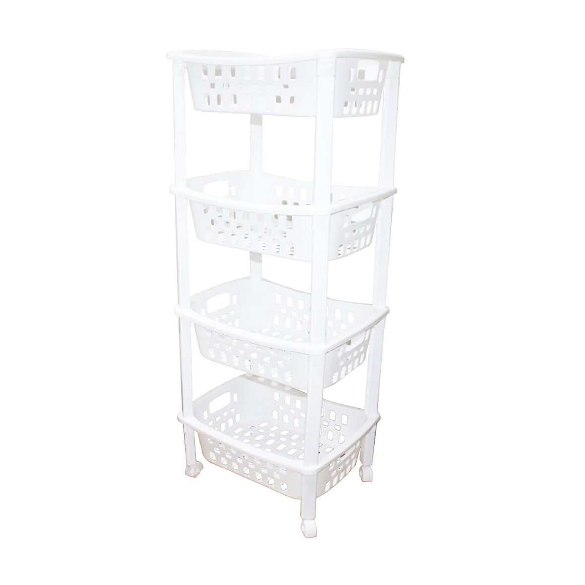 4 KATLI SEPET DÜZENLEYİCİ - RAF ÜNİTESİ TEKERLEKLİ 400X295X960MM-Findit