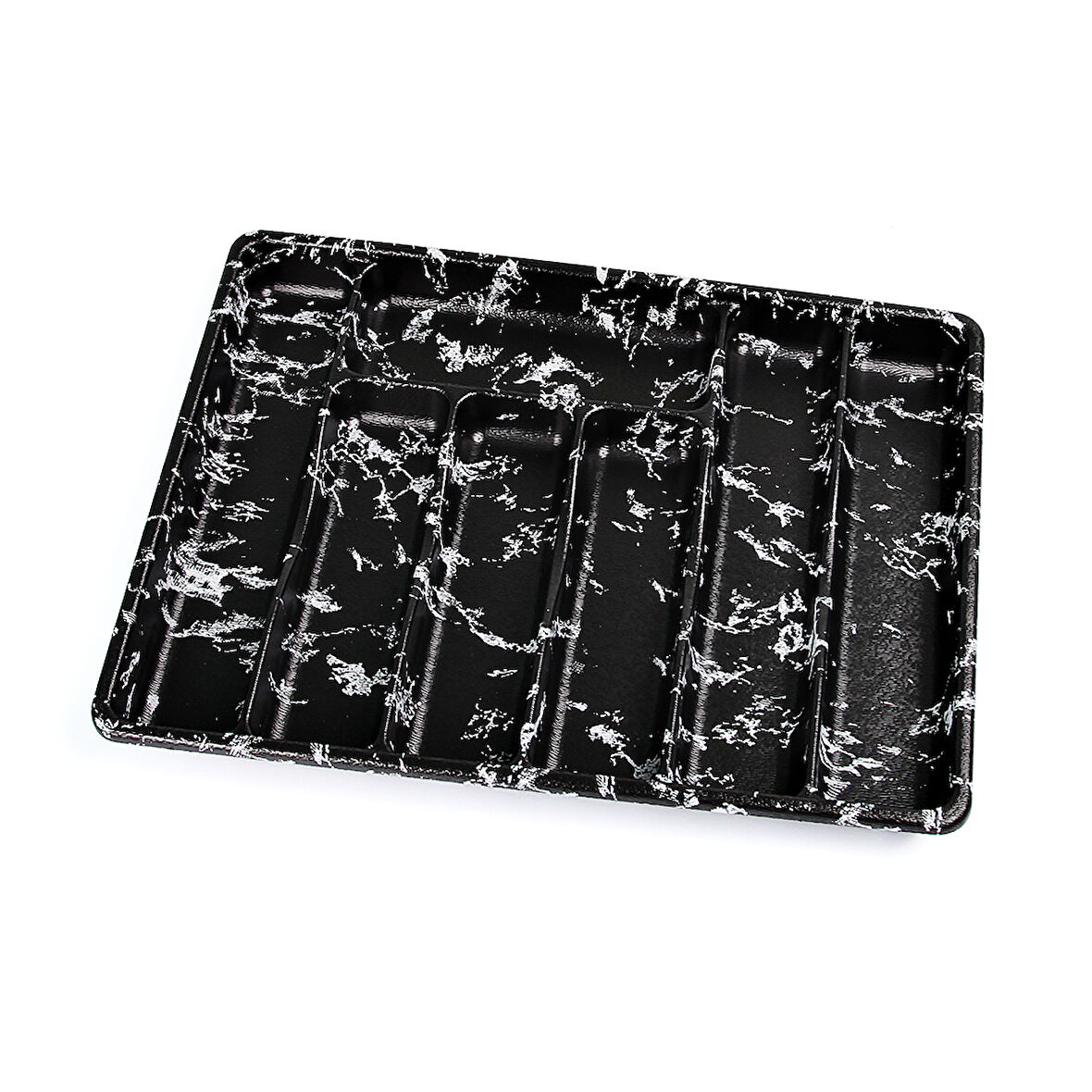 BÜYÜK - SİYAH - 7 BÖLMELİ ÇEKMECE İÇİ KAŞIKLIK 50X37CM-Findit