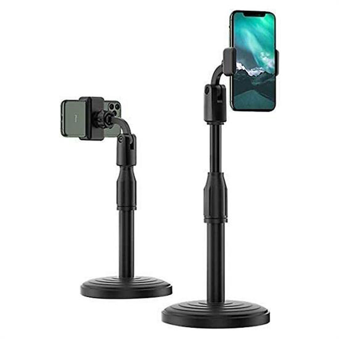 360 Derece Döndürülebilir Masaüstü Teleskopik Telefon Standı Çok Fonksiyonlu Telefon Tutucu-Findit