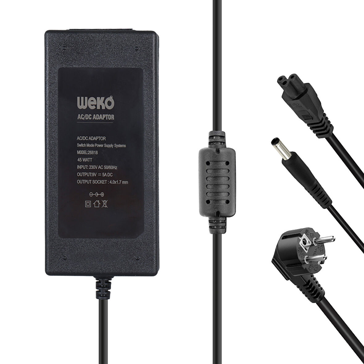 9 VOLT - 5 AMPER YAZAR KASA/ POS MAKİNESİ MASAÜSTÜ ADAPTÖR 4.0*1.7 MM UÇLU-Findit