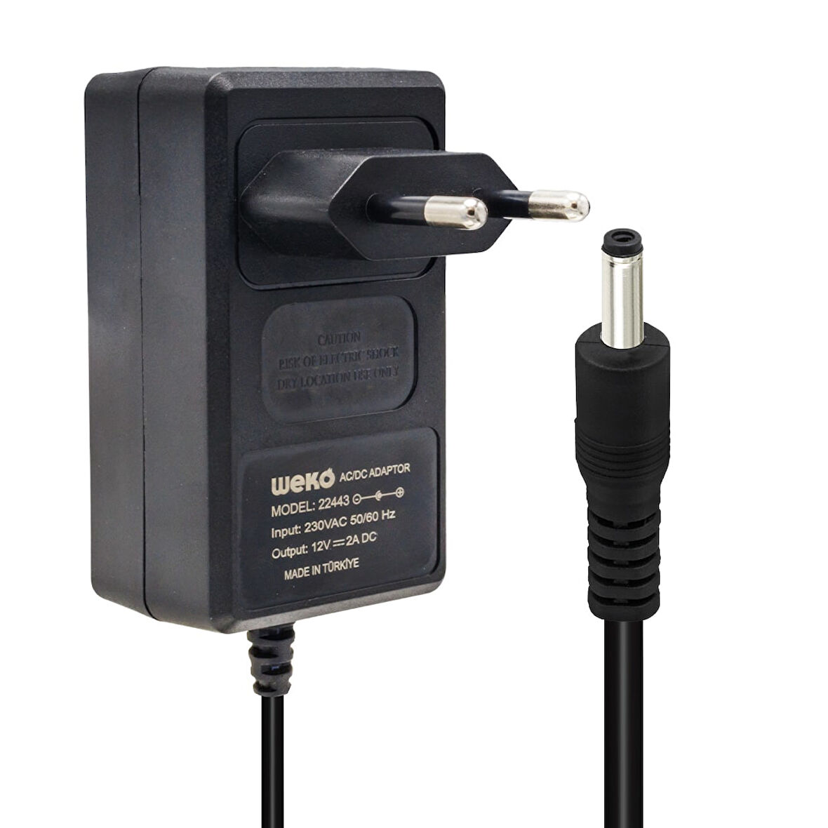 12 VOLT - 2 AMPER 2.5*0.7 UÇLU YERLİ ÜRETİM PLASTİK KASA PRİZ TİPİ ADAPTÖR-Findit