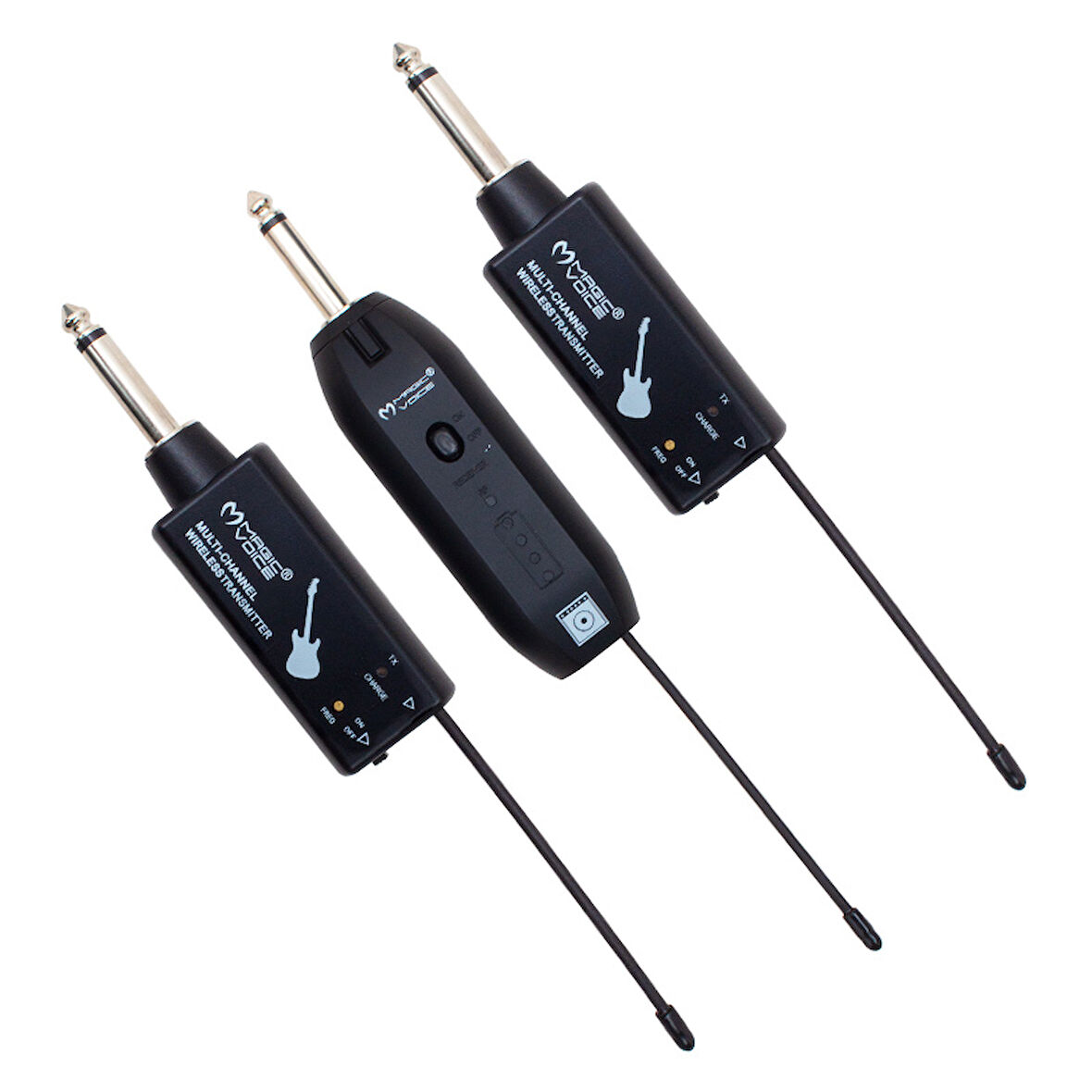 MAGI CVOICE MV-19590 UHF GİTAR TİP KABLOSUZ MİKROFON ÜÇLÜ SET-Findit