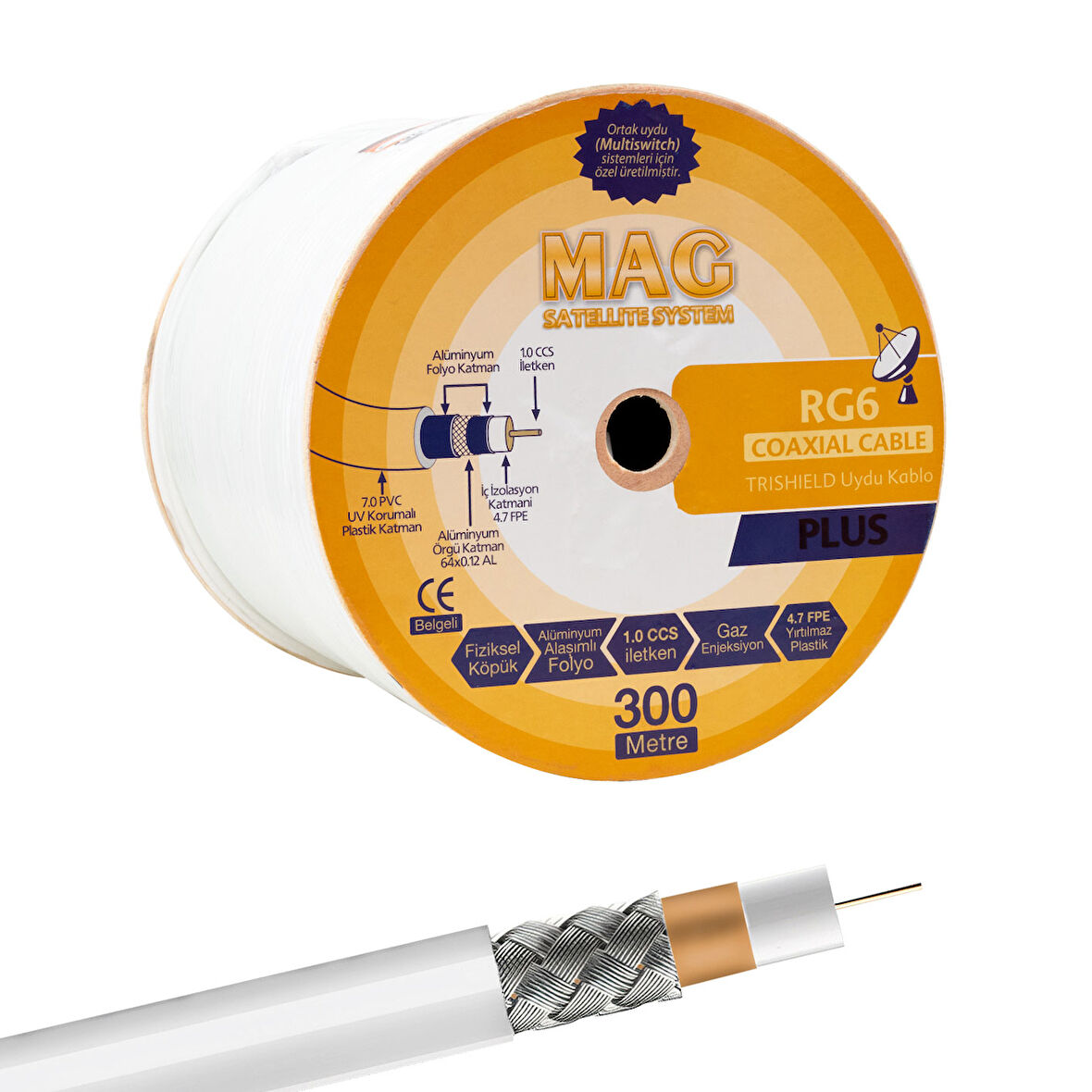 RG6/U4 TRISHEILD ANTEN KABLOSU (300 METRE)-Findit