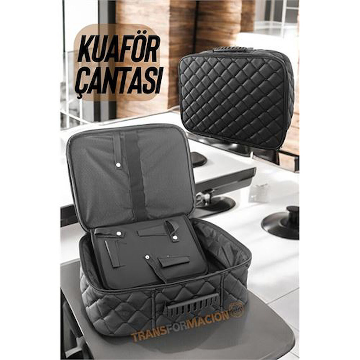 Kuaför Çantası Kapitone Deri Berber Çantası