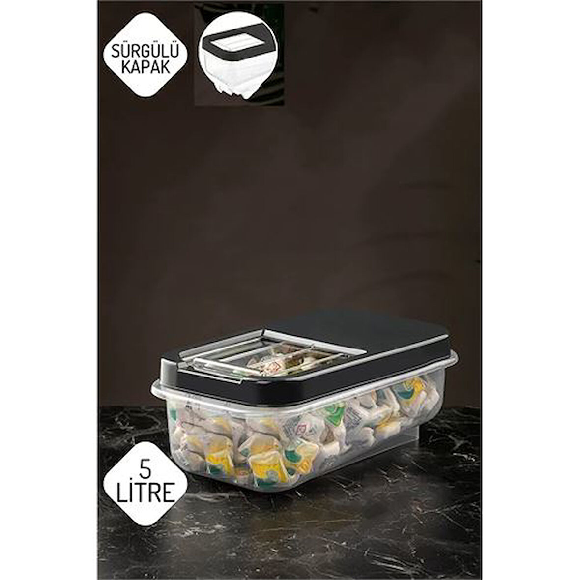 Modacar Reagan Tablet ve Deterjan Saklama Kutusu 5 lt ANTRASİT