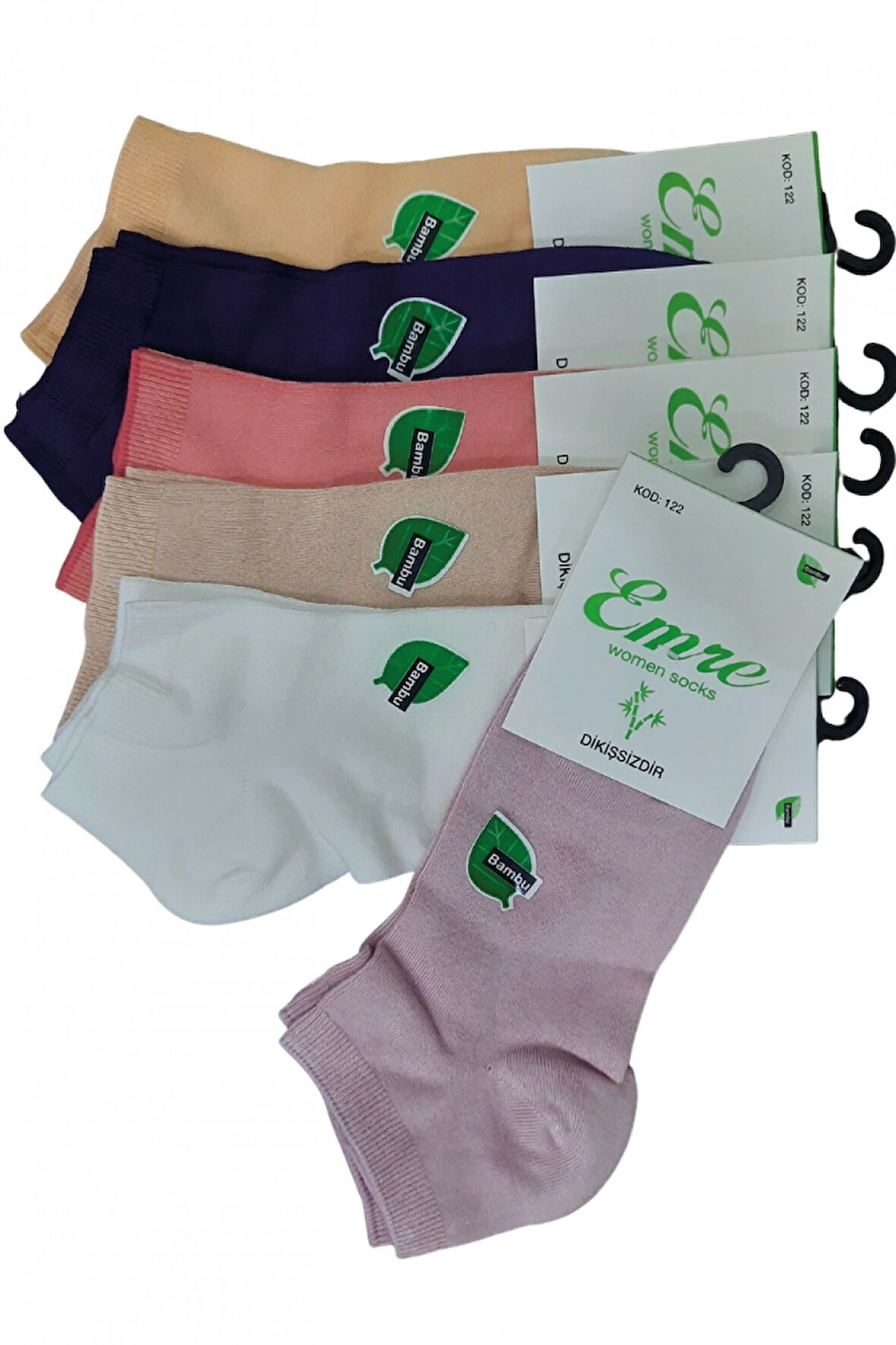 Bambu Dikişsiz Kadın Patik 6 Adet