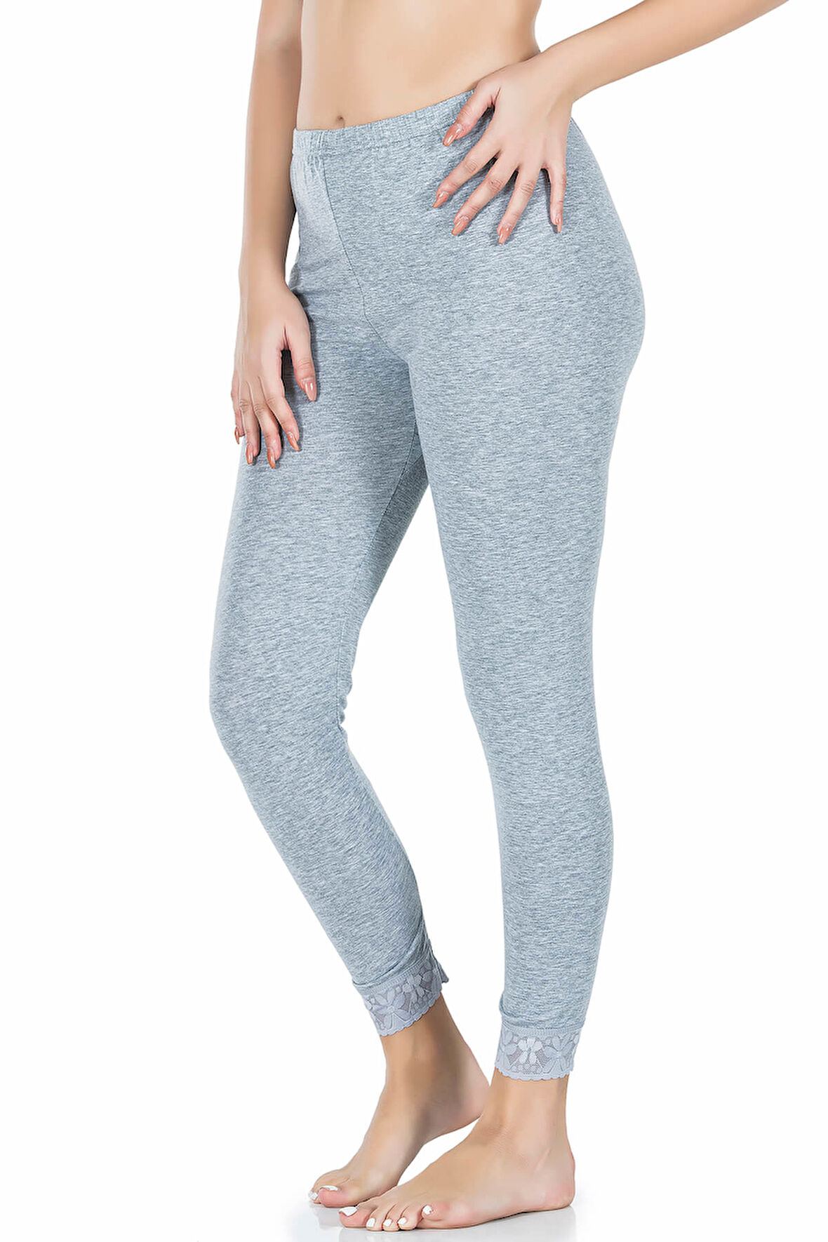 Paçası Dantelli Kadın Tayt 422