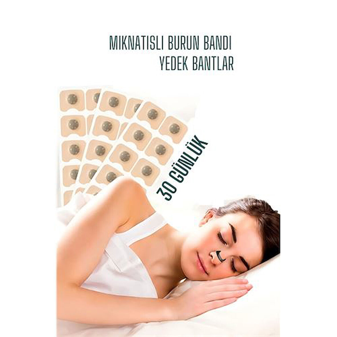 Manyetik Burun Bandı - 30 GÜNLÜK YEDEK Sporcu Burun Bandı - Horlama Önleyici Azaltıcı