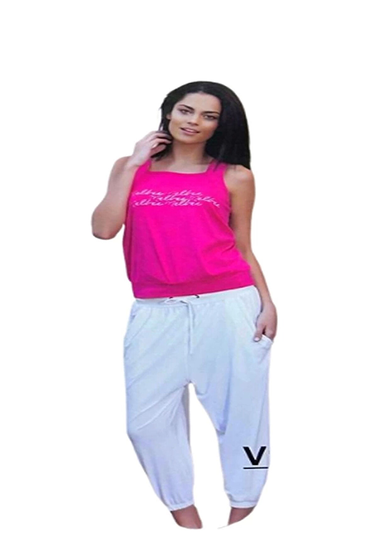 Bayan Yazlık Poly Şalvarlı Pijama 21519