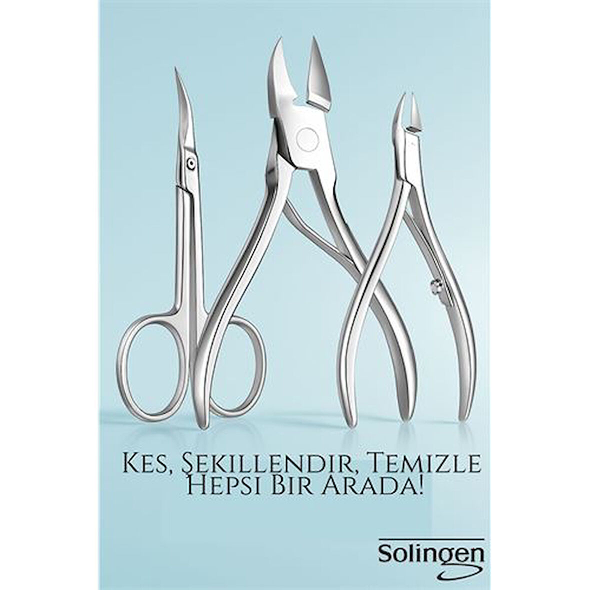 3’lü Paslanmaz Manikür Seti – Tırnak Makası, Et Pens, Kavisli Makas | Evde Profesyonel Bakım