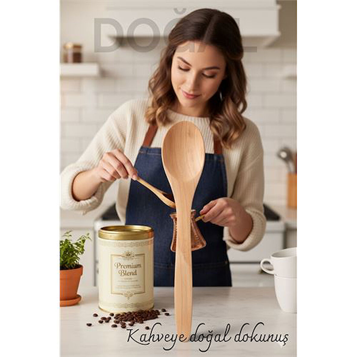 Doğal Gürgen Kahve Kaşığı – 13 cm, Mini Boy, Şık ve Pratik Mutfak Yardımcısı