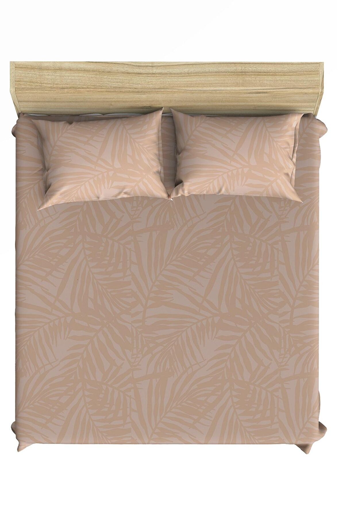 Makiteks %100 Pamuklu Yapraklar 100x200+50x70 Tek Kişilik Lastikli Çarşaf Seti