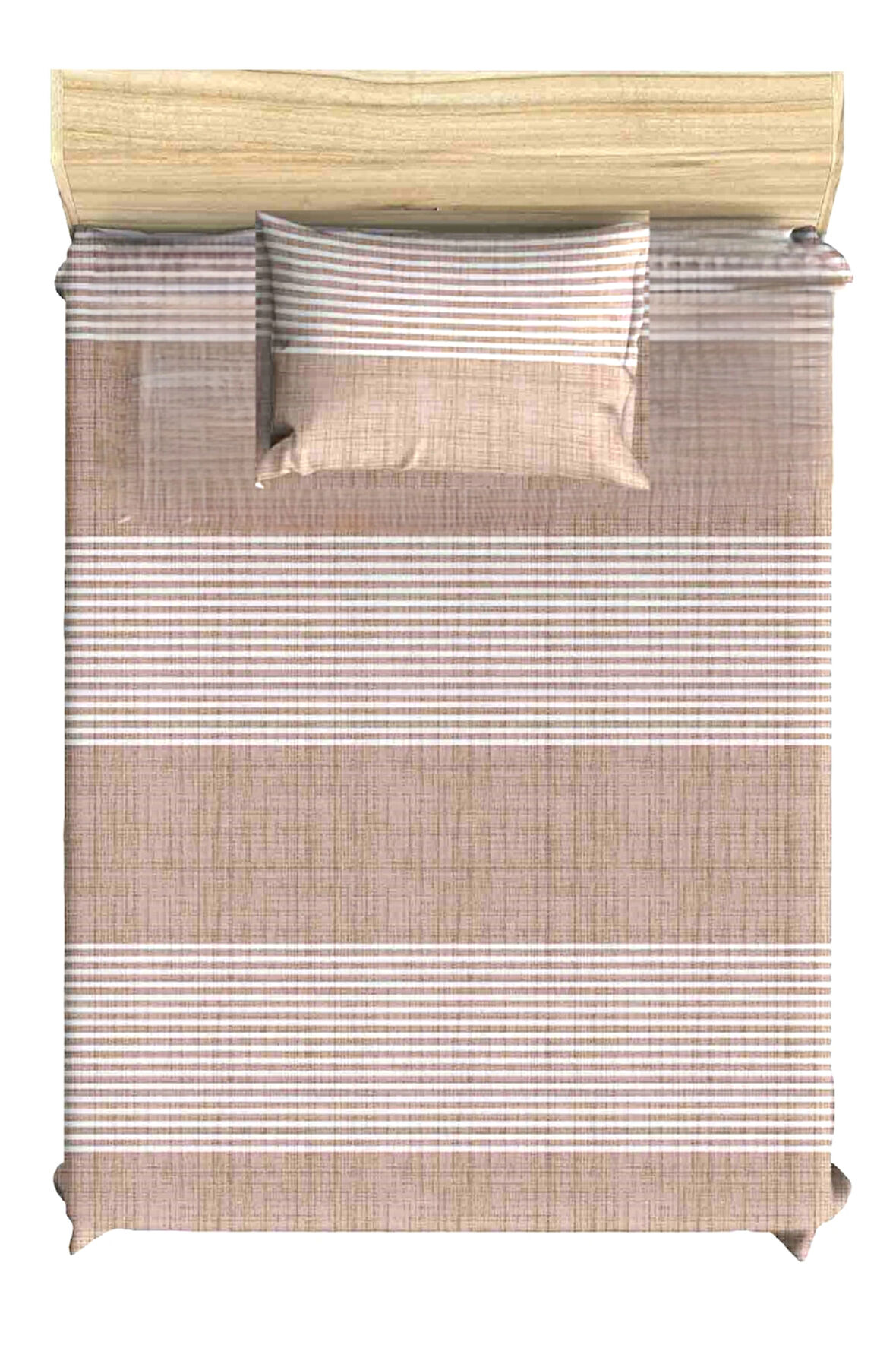 Maki Home %100 pamuklu çizgili 90x190 ve 100x200 cm tek kişilik yataklara uyumlu lastikli çarşaf